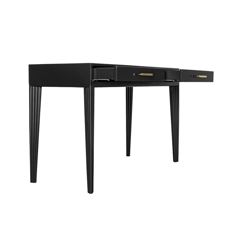 Gauthier Solid Wood Writing Desk, Black