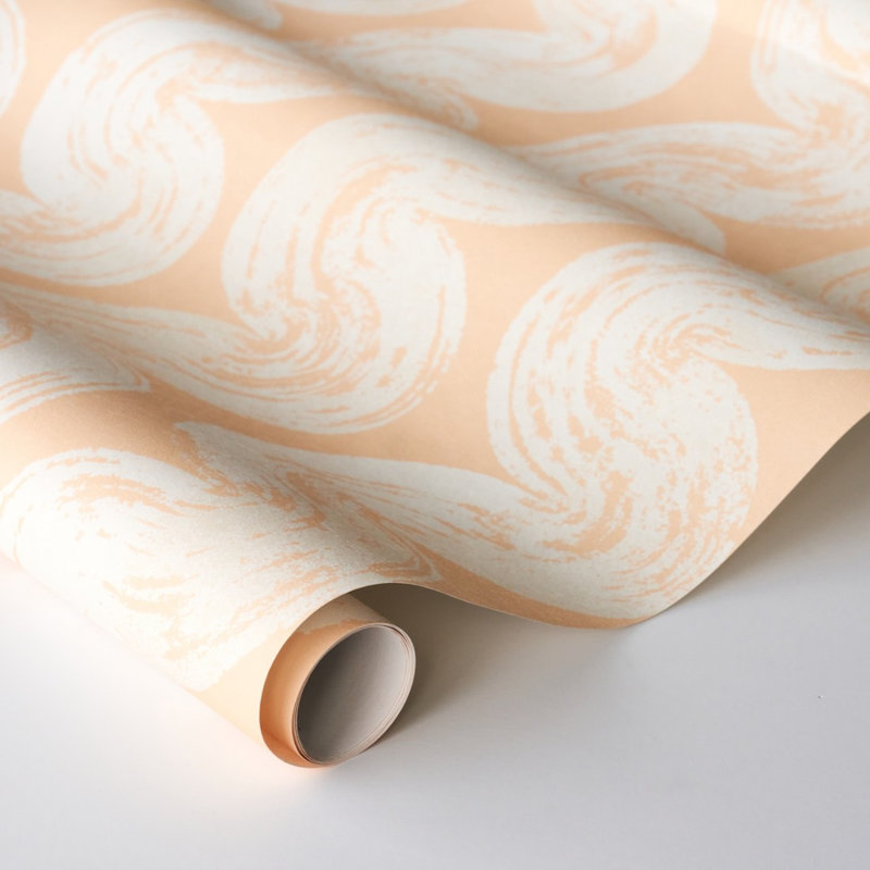 Backdrop Striped Wallpaper Roll, Light Peach