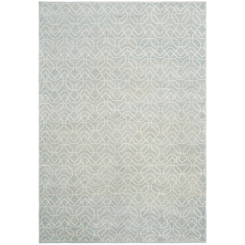 Tapis géométrique en laine noué à la main Adel Lake, Rectangle 9 pi x 12 pi