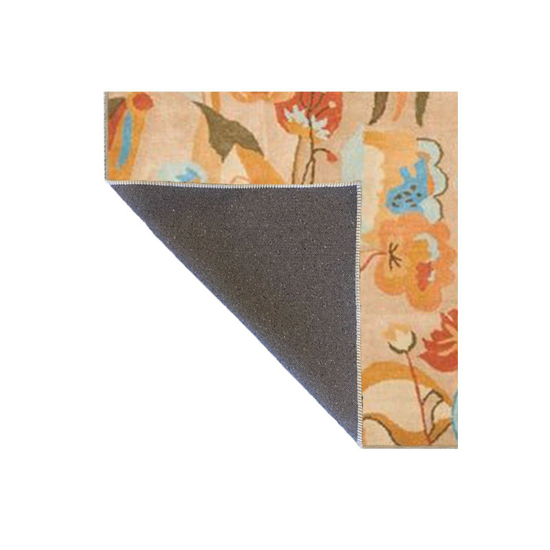Tapis lavable à la machine à motif floral, Rectangulaire 5 pi 1 po x 7 pi 7 po