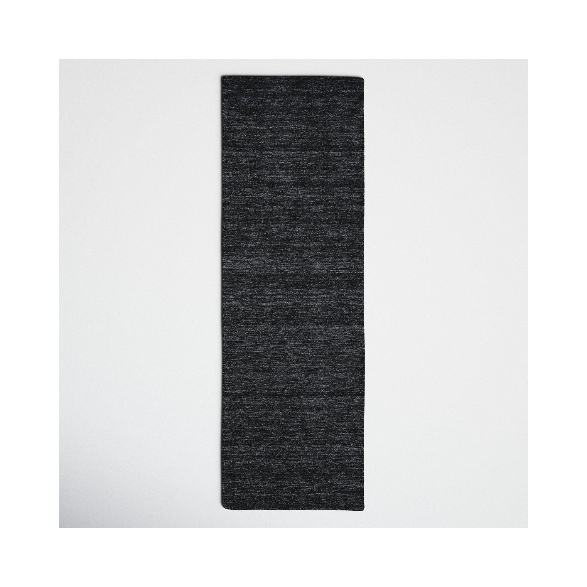 Kaden Handmade Wool Blue Rug, Black, Runner 2'6" x 8'