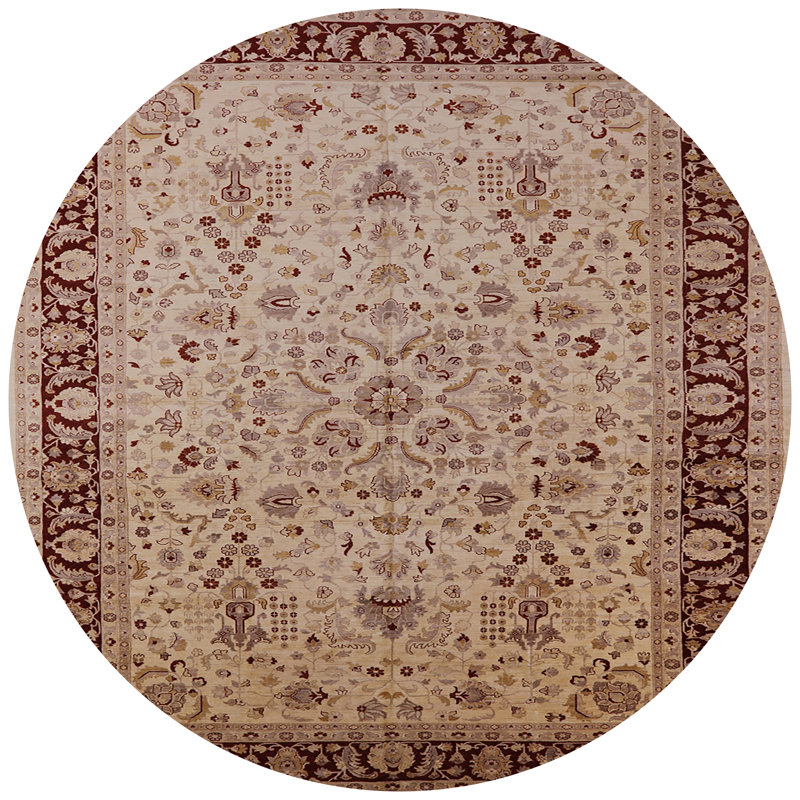 Tapis oriental beige / rouge Junius, Rond 4 pi