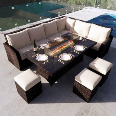 Bozhana Rectangular 8 - Person 70.8" Long Dining Set with Cushions