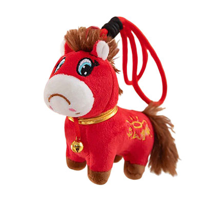 Crying Horse Keychain Doll Festive Red Horse  Toy Children's Doll Cloth Doll
