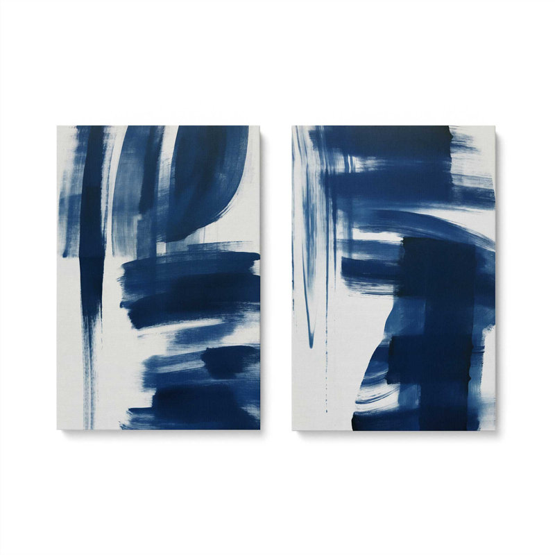 Ensemble de 2 impressions sur toile Azure Azure Waltz, H 18 po x l 24 po x P 1,25 po, Toile tendue