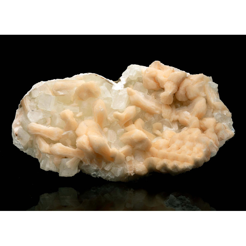 Stilbite sur apophyllite