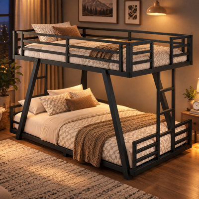 UnaNoxa Metal Bunk Bed With Dual Ladders,Queen Over Queen\Full Over Full\Twin Xl Over Twin Xl
