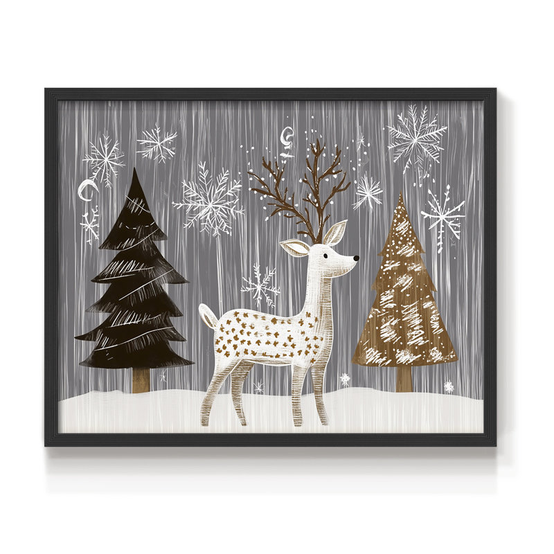 Chirstmas Art-CLI -Framed Print - Restickable, Noir, noir, noir, noir, H 22 po x l 28 po