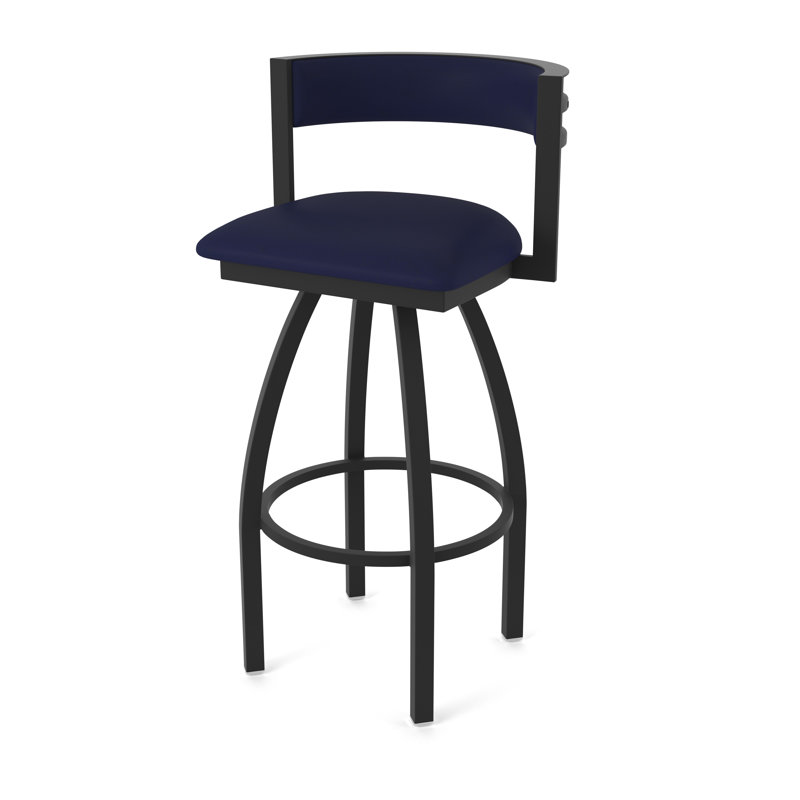 Tabouret Artémis, Noir froissé, Tabouret de comptoir (siège d'une hauteur de 25 p, Vinyle - crépuscule Canter