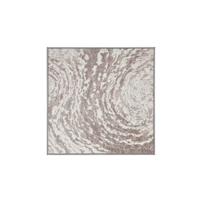 Machine Washable Gray Area Rug, Square 7'
