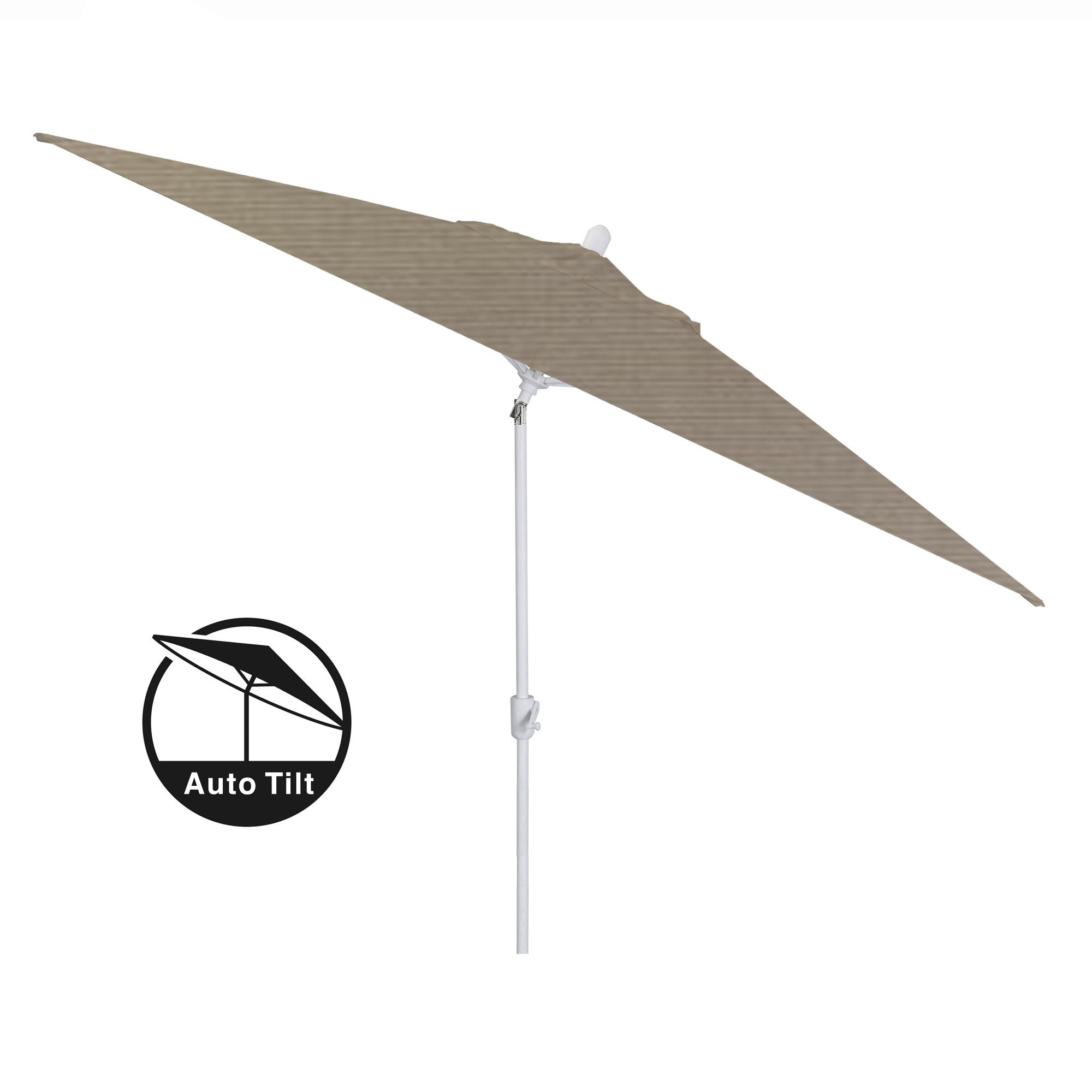 Olivier 116.7'' Outdoor Umbrella, White Sand, Canvas Taupe Sunbrella® Canvas