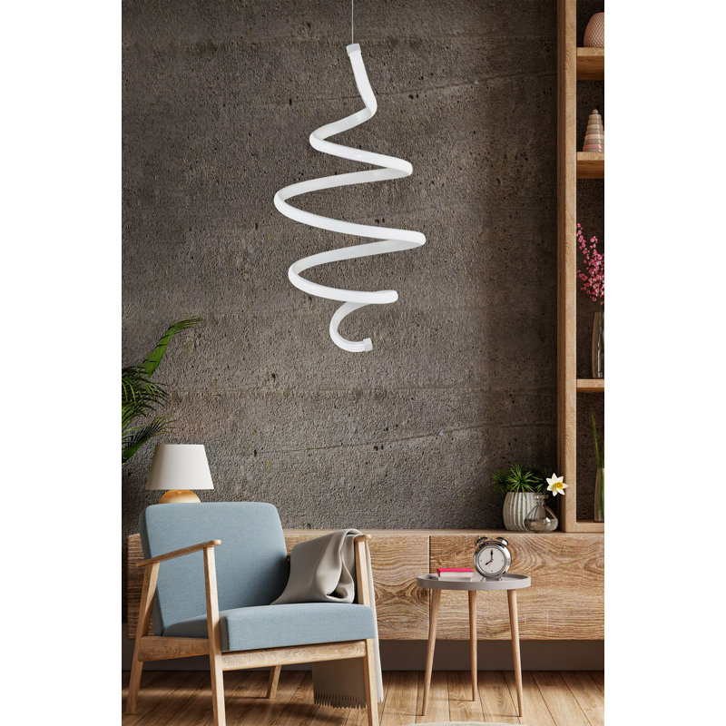 Elegant Adjustable LED Chandelier, White Aluminum Body, 16.9 x 9.4 x 9.4 inches | 24-36 Watts, Soft Yellow Light (4000K) | Modern Design for Dining Room, Living Room, or Entryway, Stylish & Functional Lighting Solution