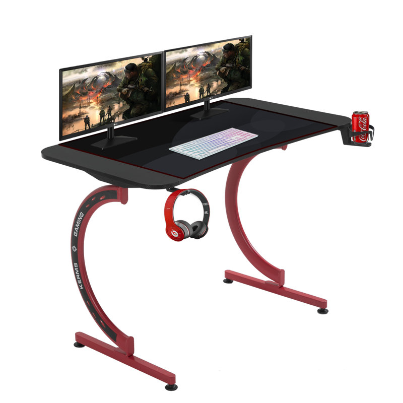 Bureau de jeu, H 29,5 po x l 43,3 po x P 23,6 po, Noir