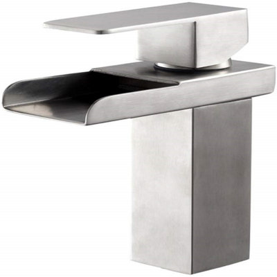 Single Handle Stainless Steel Bathroom Sink Faucet