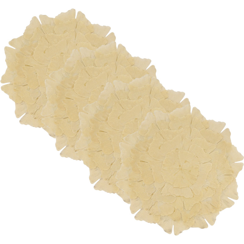 Pink Ginkgo Leaf Design Polyester Placemats Set of 4