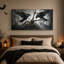 Deux corbeaux noirs sur des engrenages d'horloge brisés - Décoration murale sur toile pour l'Halloween-1933677659