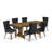 7-piece Modern Dining Table Set includes a Kitchen Table and 6 Polyester Dining Chairs with Button tufted Back - (Finish Option).-706461046-706461048