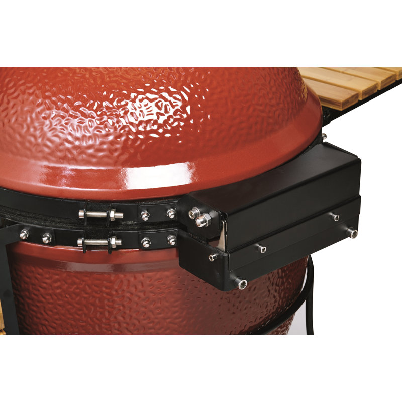 24" BigJoe Charcoal Grill with Side Shelves, Red