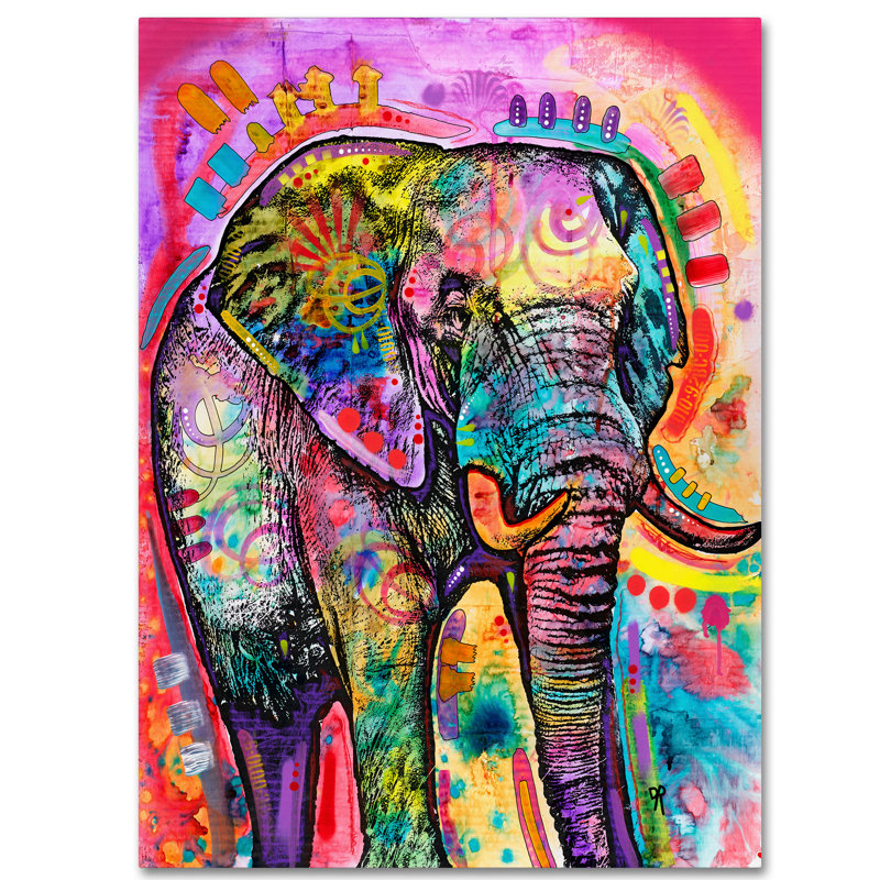 Elephant by Dean Russo - Graphic Art, 24" H x 18" W x 2" D, No Mat, Wrapped Canvas