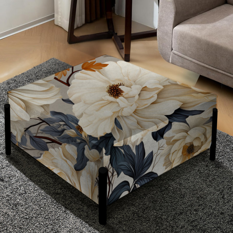 Grand repose-pieds carré Ethereal Blooms - Plants
