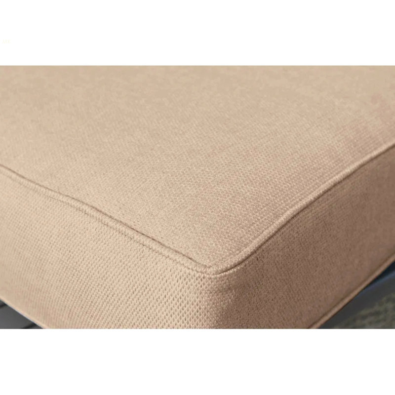 Chaise de patio entièrement assemblée avec coussins, Gris, Blanc