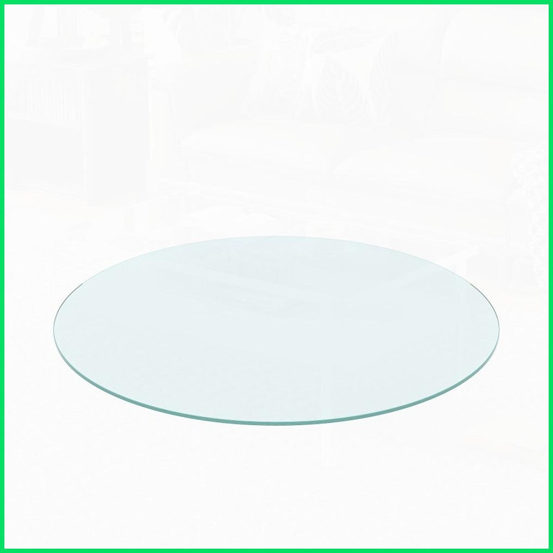 Plateau de table basse rond en verre trempé de 20 po, bord plat de 1/4 po d'épaisseur poli - facile à nettoyer et amp; Durable pour le salon