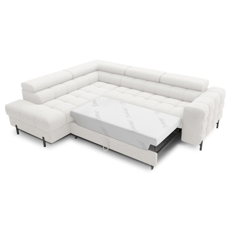 Burglind 5 Seater Sofa Bed, Left Hand Facing, White