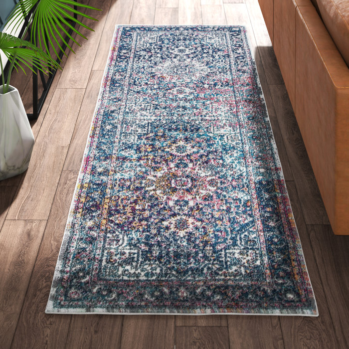 Bungalow Rose Misi Vintage Medallion Power Loom Blue Rug & Reviews ...