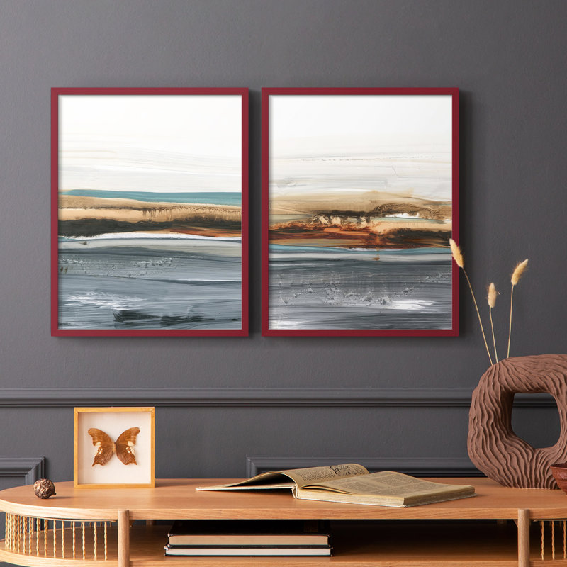 «Sienna Dunes I», reproduction encadrée de qualité supérieure - prête à être accrochée - aucun clou requis - aucun clou requis