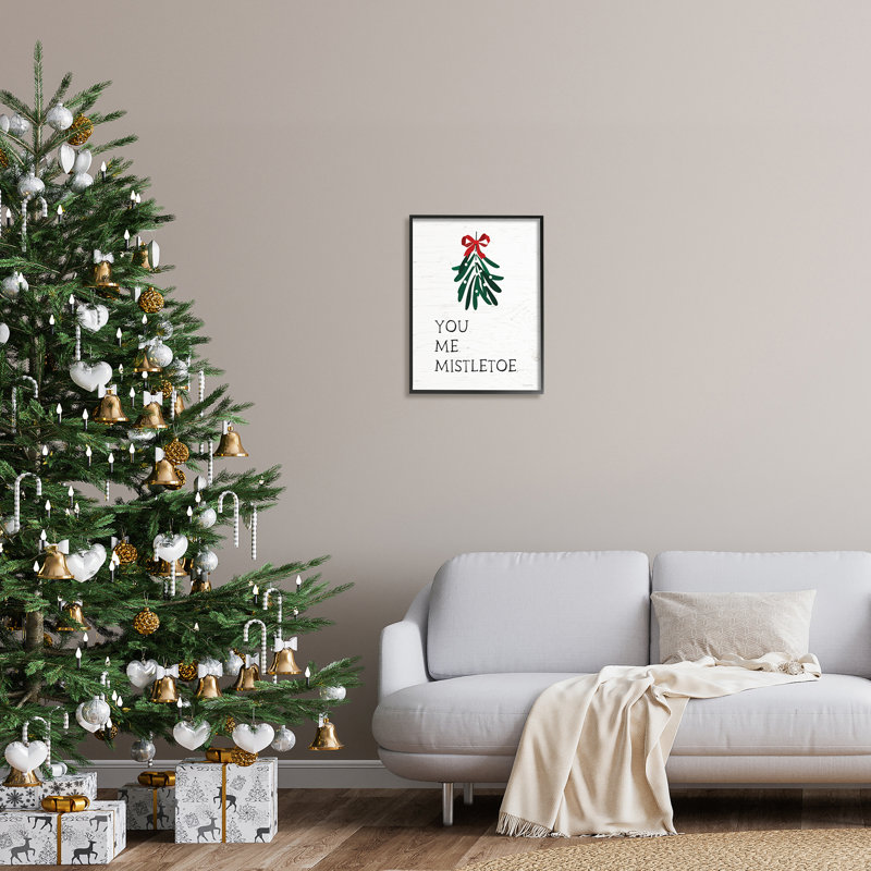 You You Me Mistletoe, H 20 po x l 16 po x P 1,5 po, Cadre noir