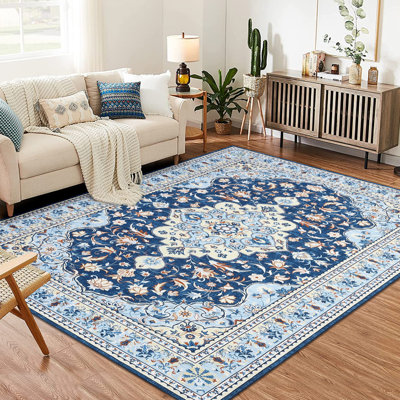 Tapis rectangulaire ultra-fin lavable rectangulaire Aryhanna