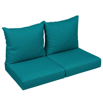 Sunbrella Outdoor Solid Loveseat Pillow and Cushion Set