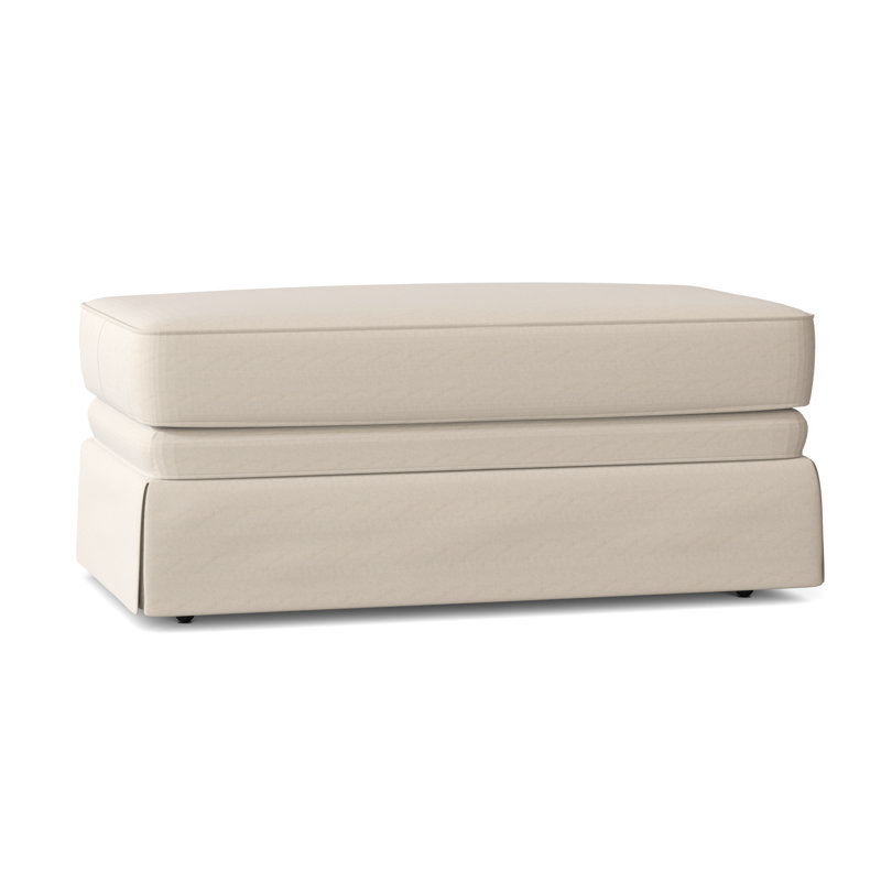 Repose-pieds rectangulaire 45 po Atterbury, Bayou en toile lavable naturelle