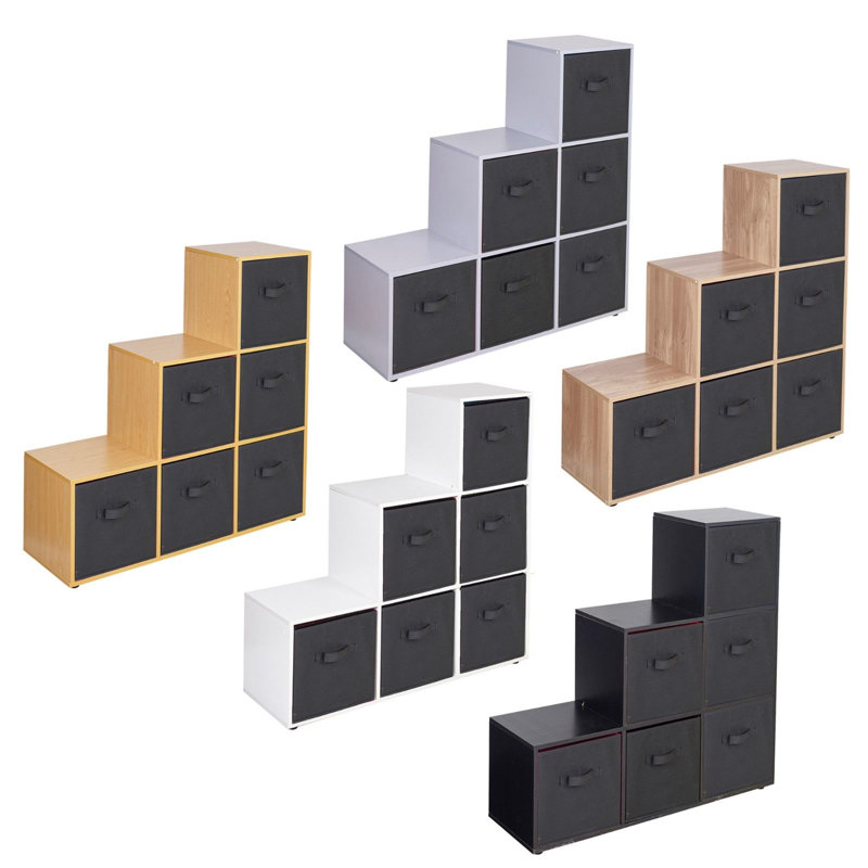 Joelle 90.5cm H x 89cm W Bookcase, White/Black