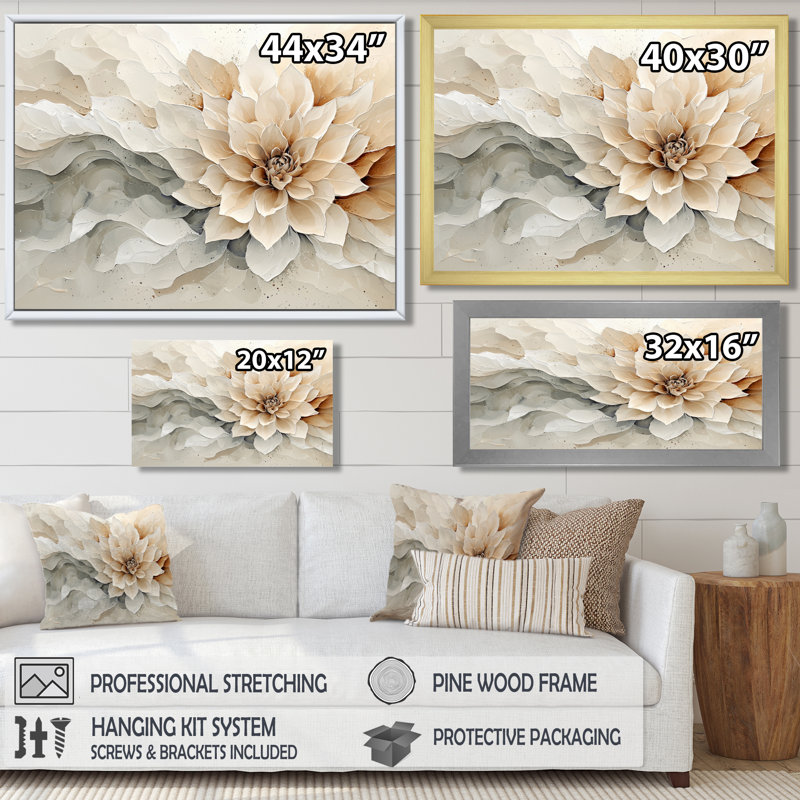 Jacquana moderne torsion de fleur de Dahlia II - art mural Dahlia, Reproduction encadrée d'une seule photo, H 24 po x l 32 po