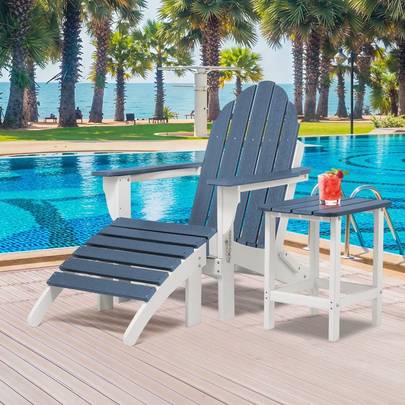 High-Density Polyethylene (HDPE) Outdoor Ottoman, Navy Blue