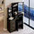 29.2" Small Size Left Bedside Cabinet Vanity Table, Cushioned Stool and Power Station-113847138