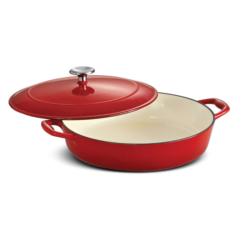 Tramontina Bestow Enamelled Cast Iron Shallow Casserole 30 cm , Red