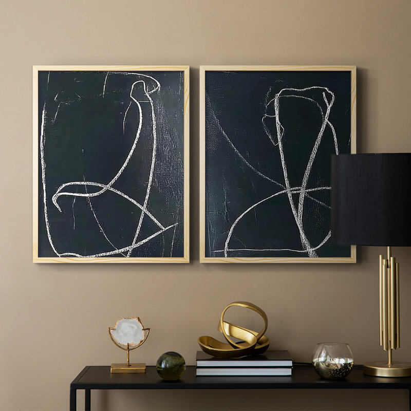 ABSTRACT Series DCV-Premium Framed Print -Ready to Hang - No Nails Required - No Nails Required, H 21 po x l 34 po