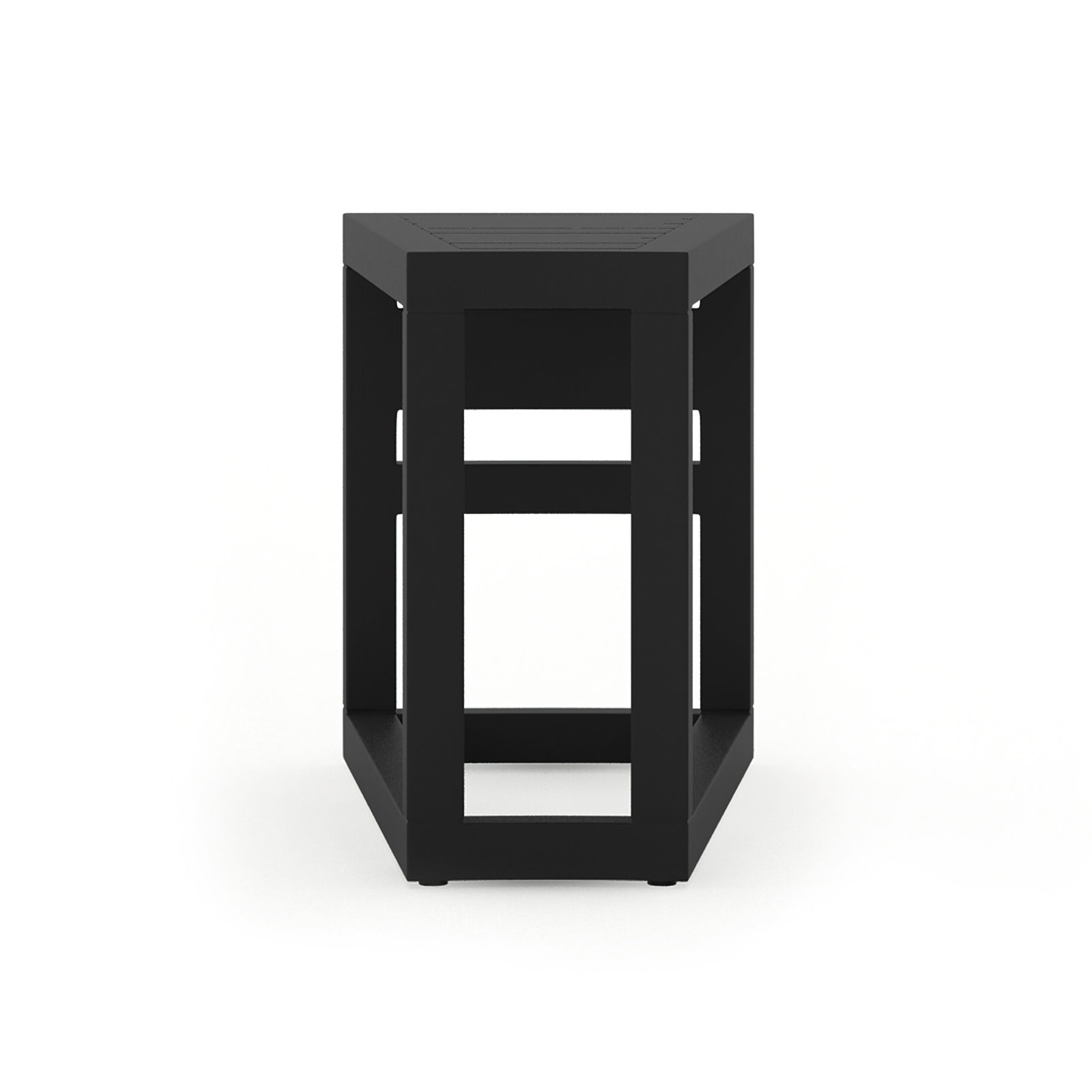 Bergeron 32'' Powder Coated Aluminum Outdoor Side Table, Black