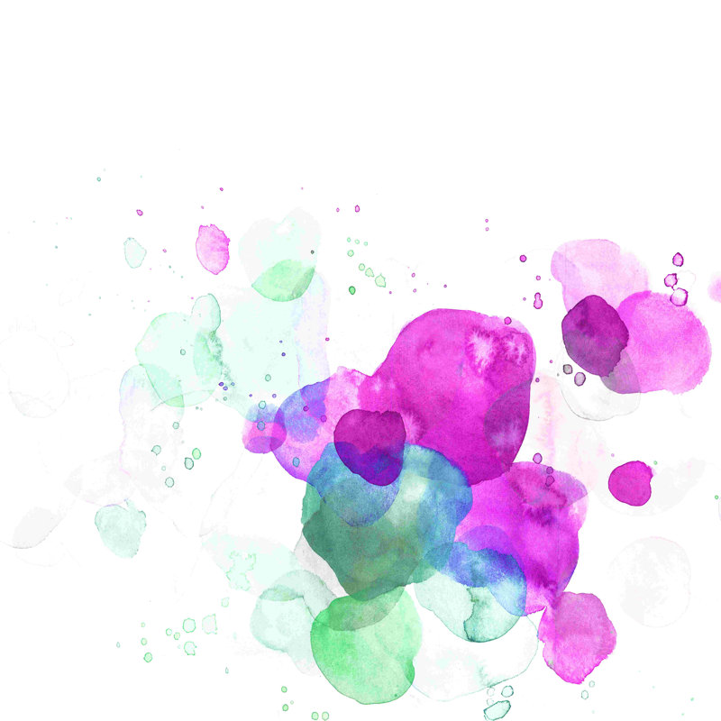 Miroir aquarelle - peinture sur toile tendue, H 20 po x l 20 po