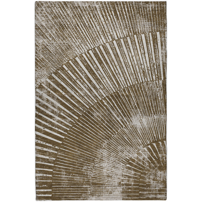 Premium Machine Washable Dream Shag ADS542 Fan-Like Rug, Chocolate, 9' x 12'