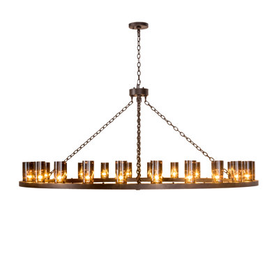 Brandilee 24 - Light Dimmable Wagon Wheel Chandelier