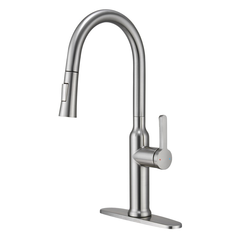 Mondawe Pull Down Kitchen Faucet, Brushed Nickel