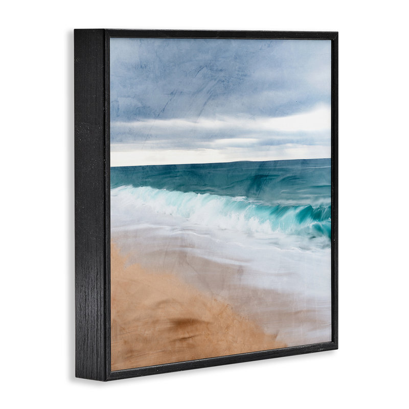 «Vivid Ocean View Coast», estampe numérique, conception de Kim Allen, H 12 po x l 12 po, Giclée encadrée noir minuit