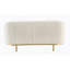 Causeuse en velours ivoire avec 2 coussins