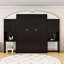 Grand lit escamotable en bois avec tablettes intégrées, bureau et coiffeuse-370894526