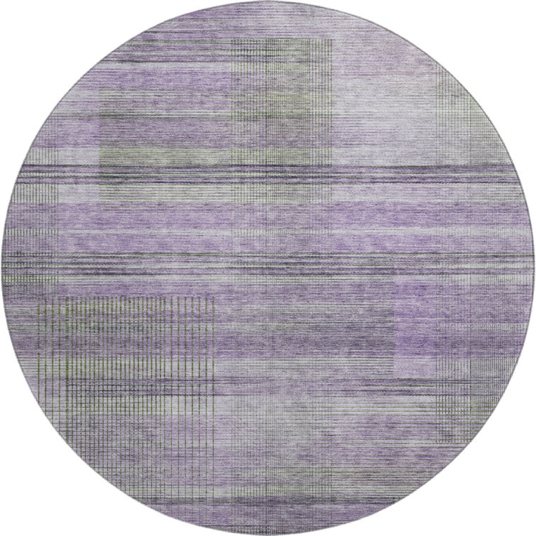 Premium Machine Washable Prisco Purple Rug