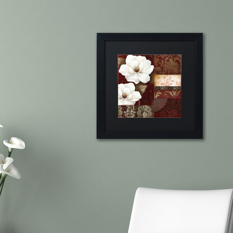Jadaya «Flores Blancas III», impression encadrée, Noir, H 16 po x l 16 po x P 0,5 po