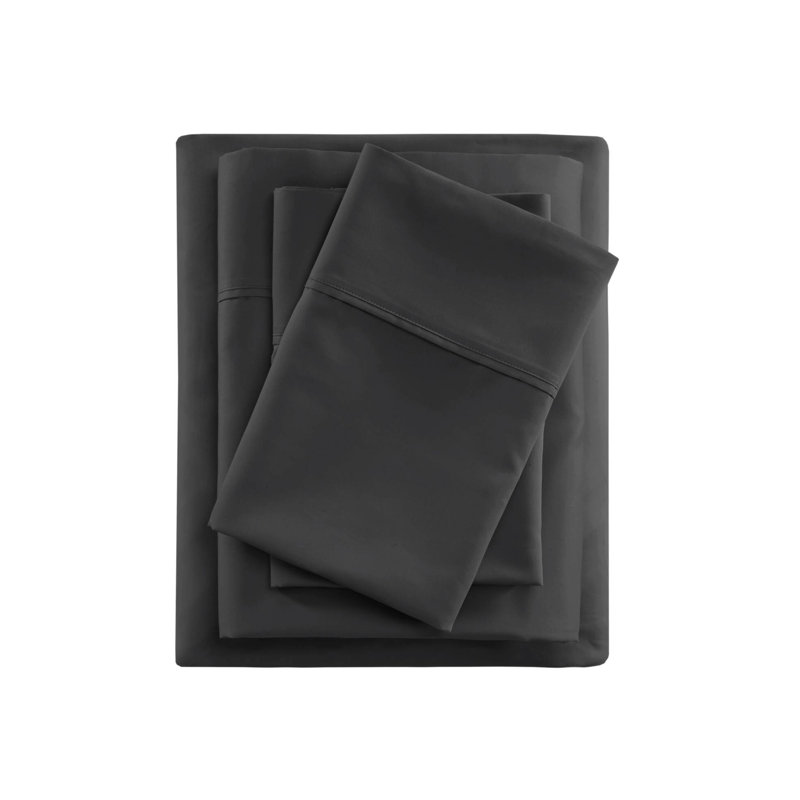 Drap 600 fils pour très grand mélange de coton rafraîchissant, respirant et respirant, drap-housse à poche profonde de 18 po, absorbant lavable à la machine, toucher, taies d'oreiller de 16 po et 2 po